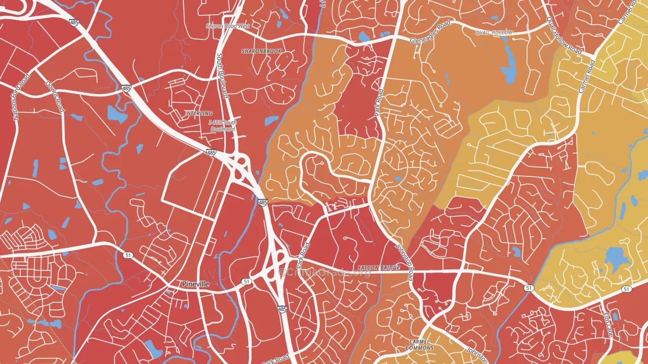 Park Crossing, Charlotte, NC Map of Vehicle Theft Rates