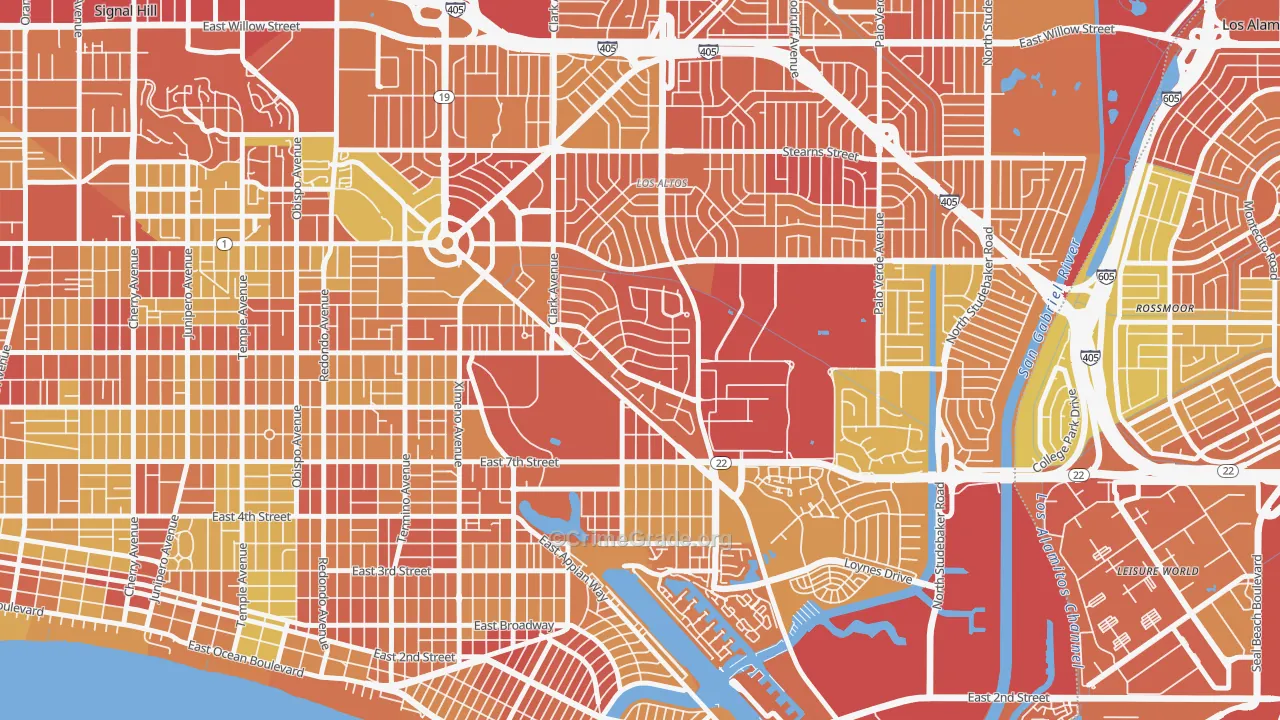 Park Estates, Long Beach, CA Map of Vehicle Theft Rates