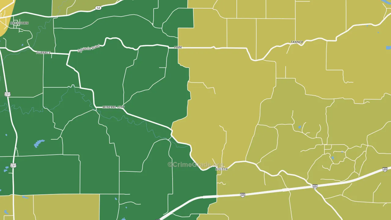 Park, IN Map of Vehicle Theft Rates