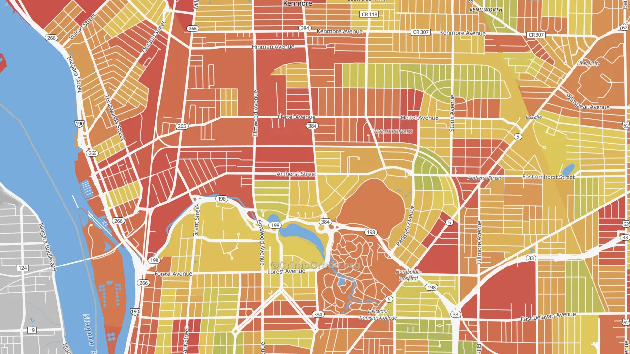 Park Meadow, Buffalo, NY Map of Vehicle Theft Rates