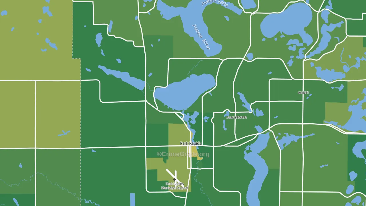 Park Rapids, MN Map of Vehicle Theft Rates