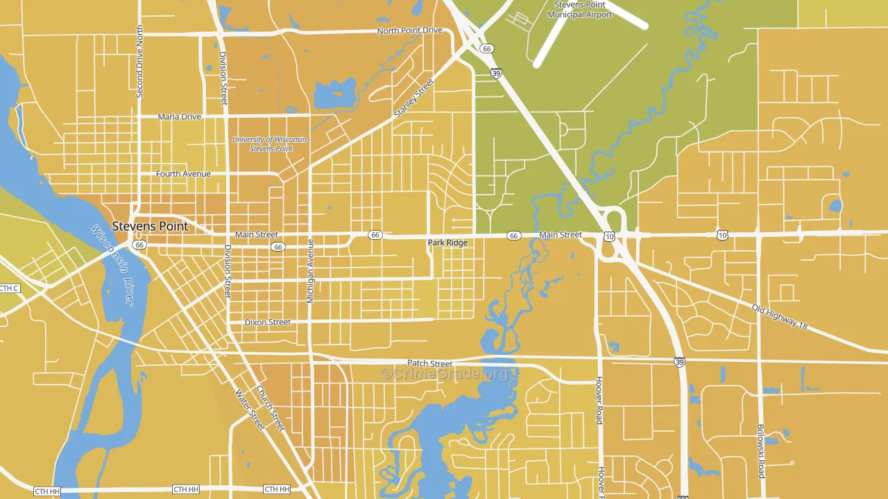 Park Ridge, WI Map of Vehicle Theft Rates