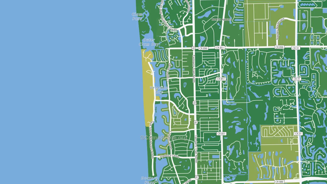 Park Shore, Naples, FL Map of Vehicle Theft Rates