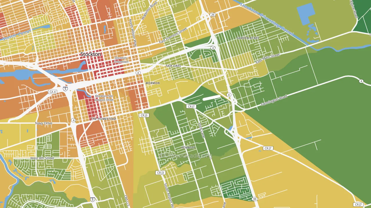 Park, Stockton, CA Map of Vehicle Theft Rates