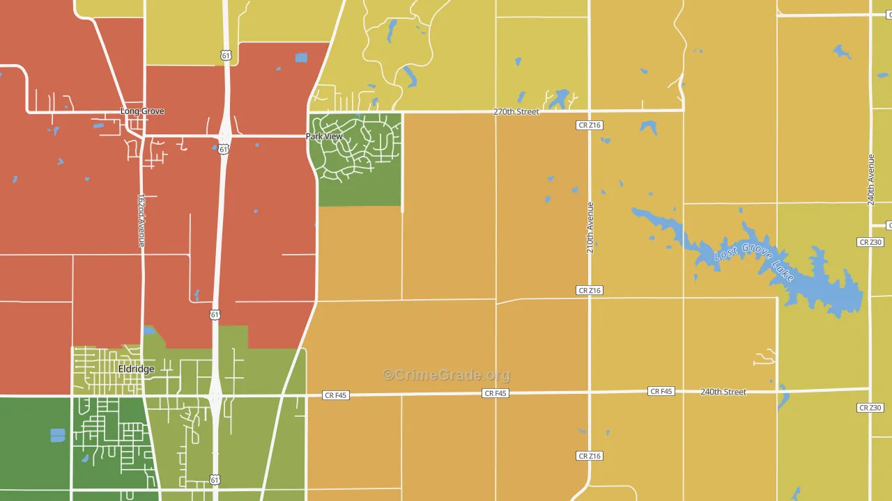 Park View, IA Map of Vehicle Theft Rates