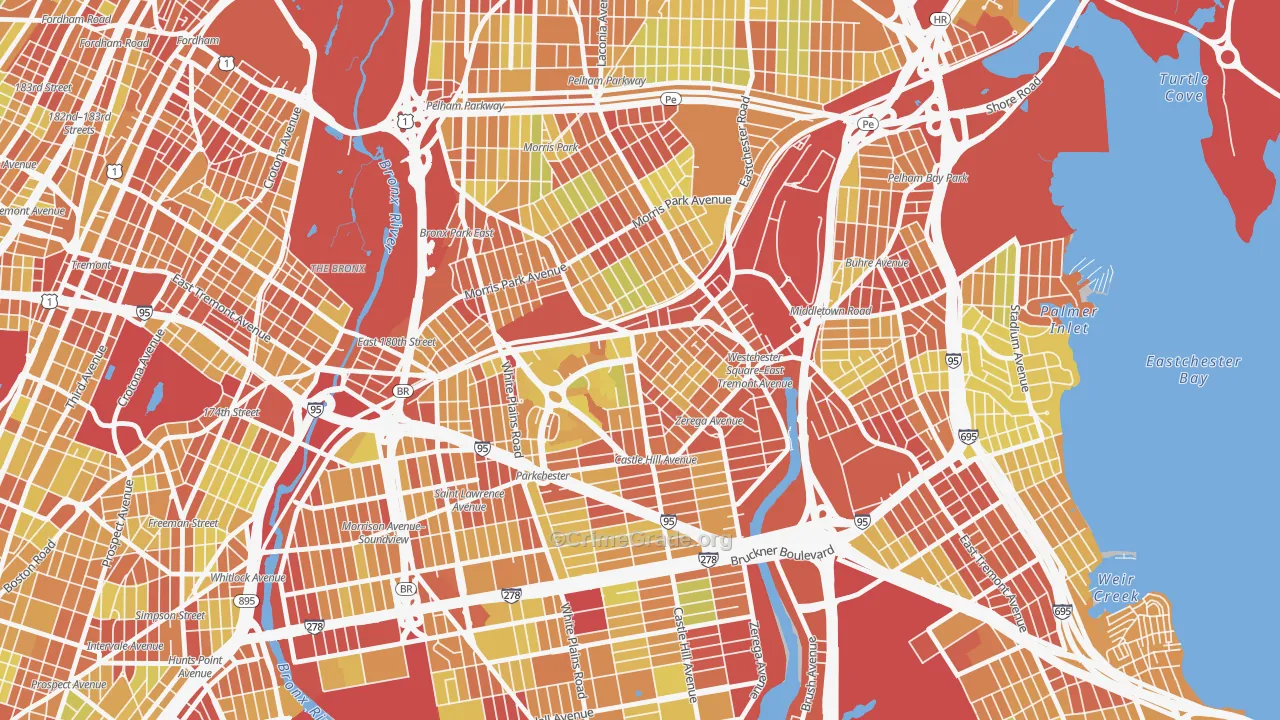 Parkchester, Bronx, NY Map of Vehicle Theft Rates