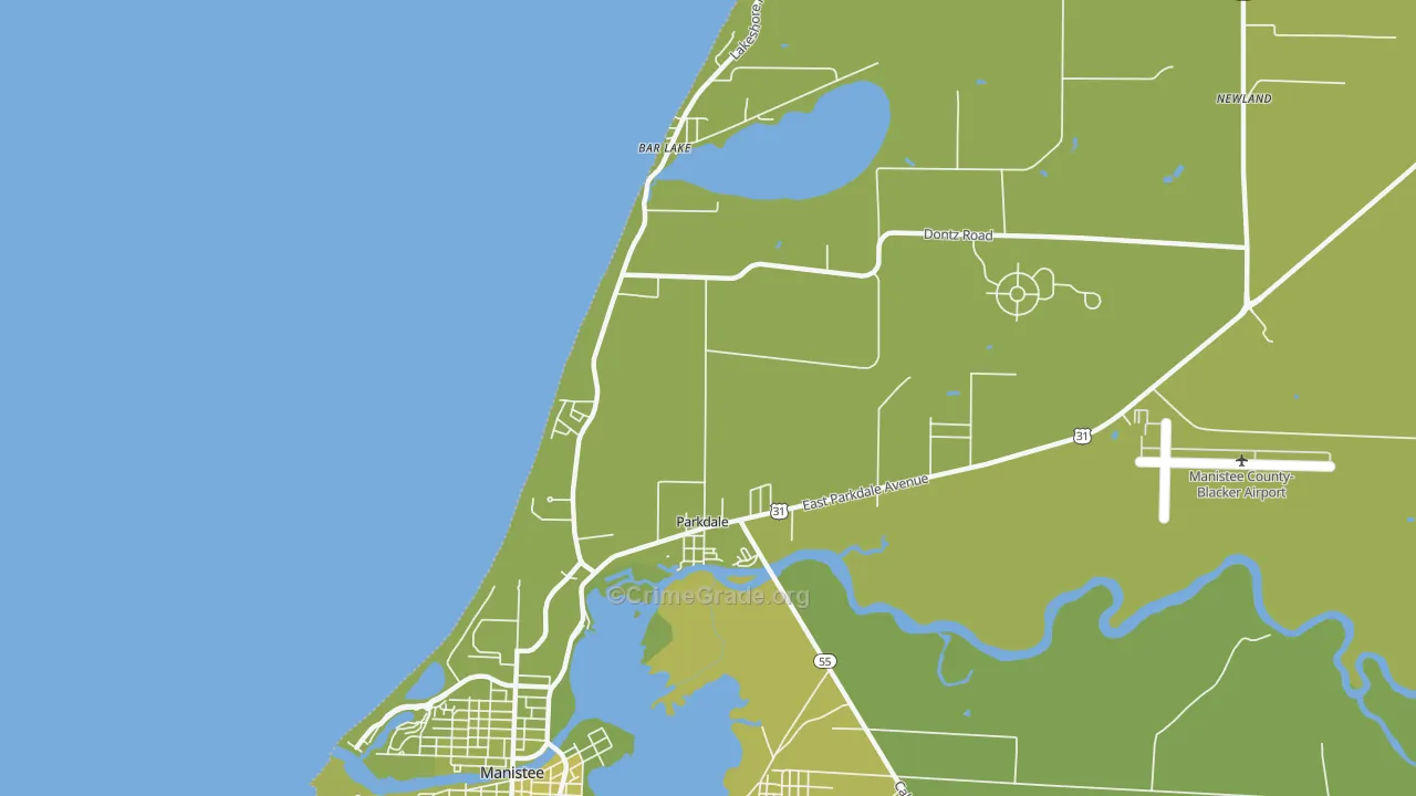Parkdale, MI Map of Vehicle Theft Rates