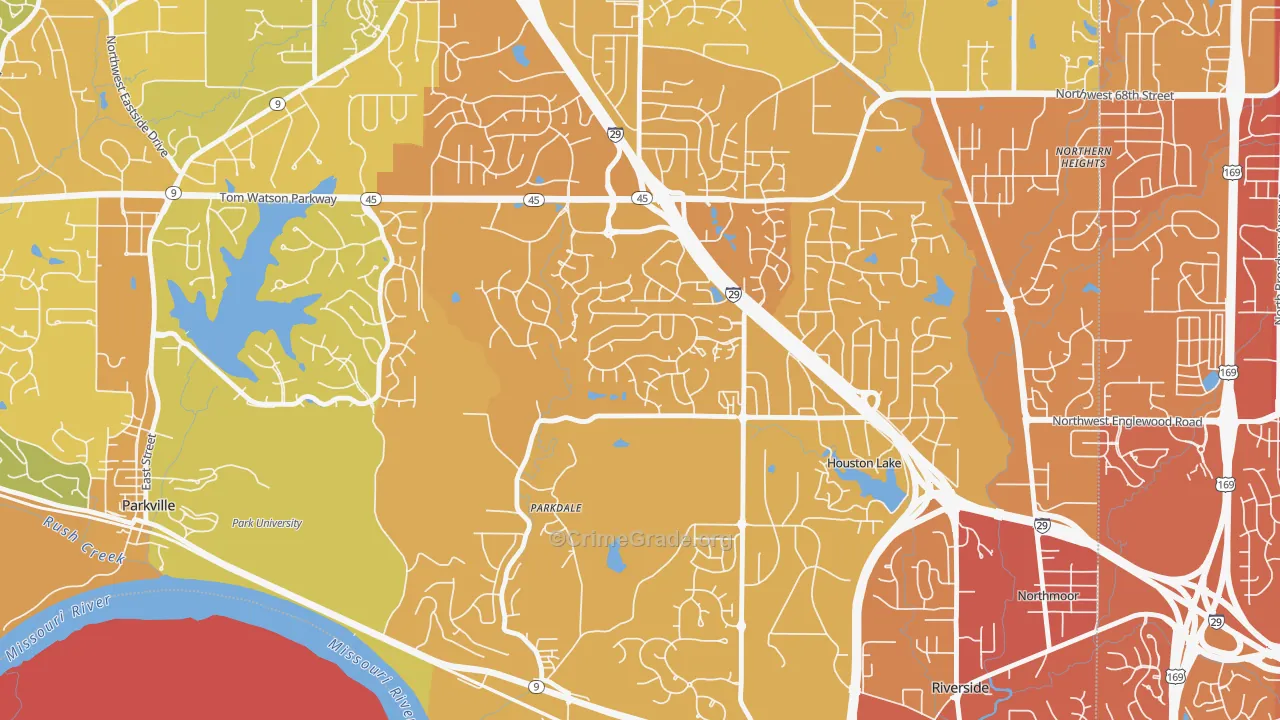 Parkdale-Walden, Kansas City, MO Map of Vehicle Theft Rates