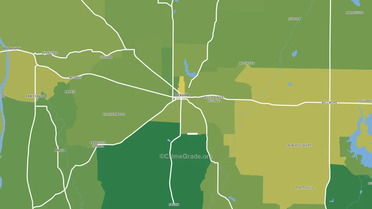 Parke County, IN Map of Vehicle Theft Rates