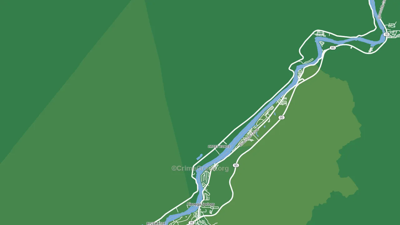Parker Dam, CA Map of Vehicle Theft Rates