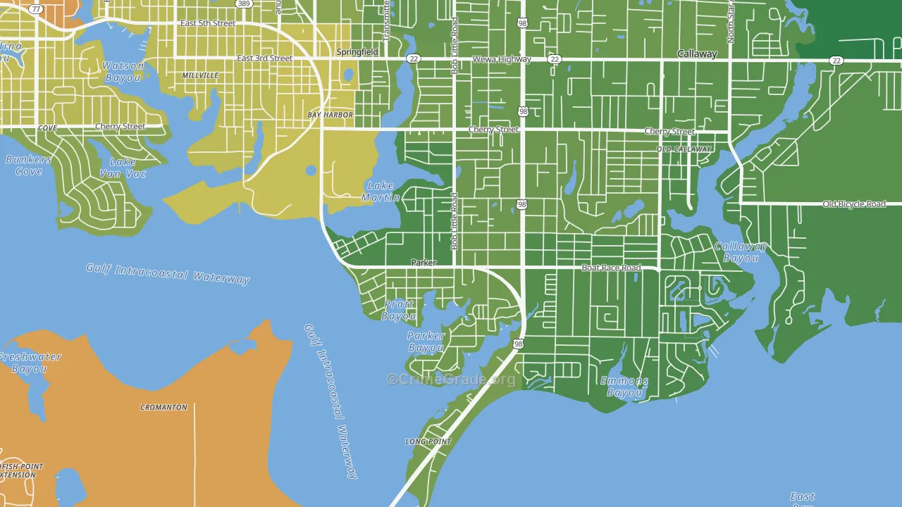 Parker, FL Map of Vehicle Theft Rates