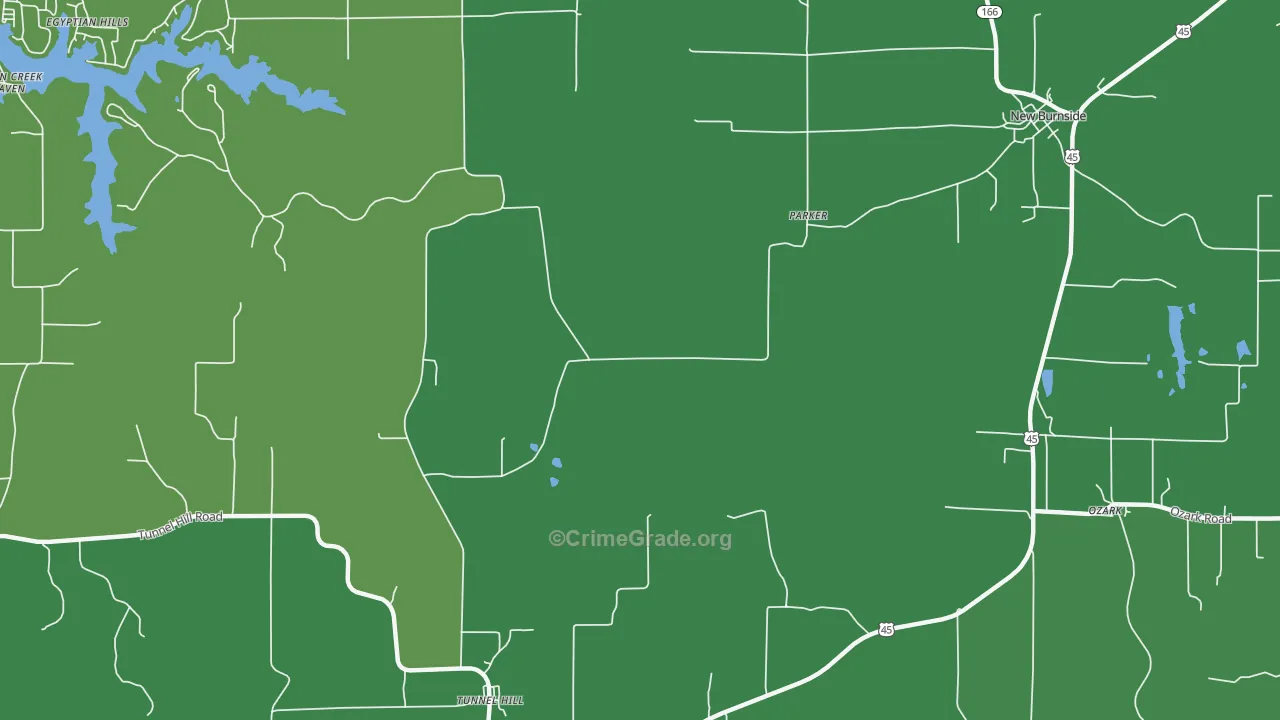 Parker, IL Map of Vehicle Theft Rates