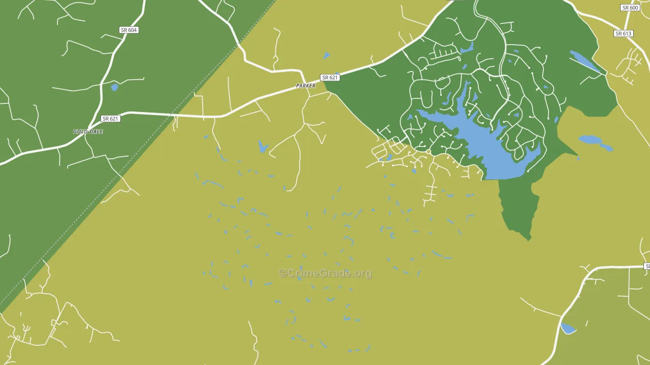 Parker, VA Map of Vehicle Theft Rates