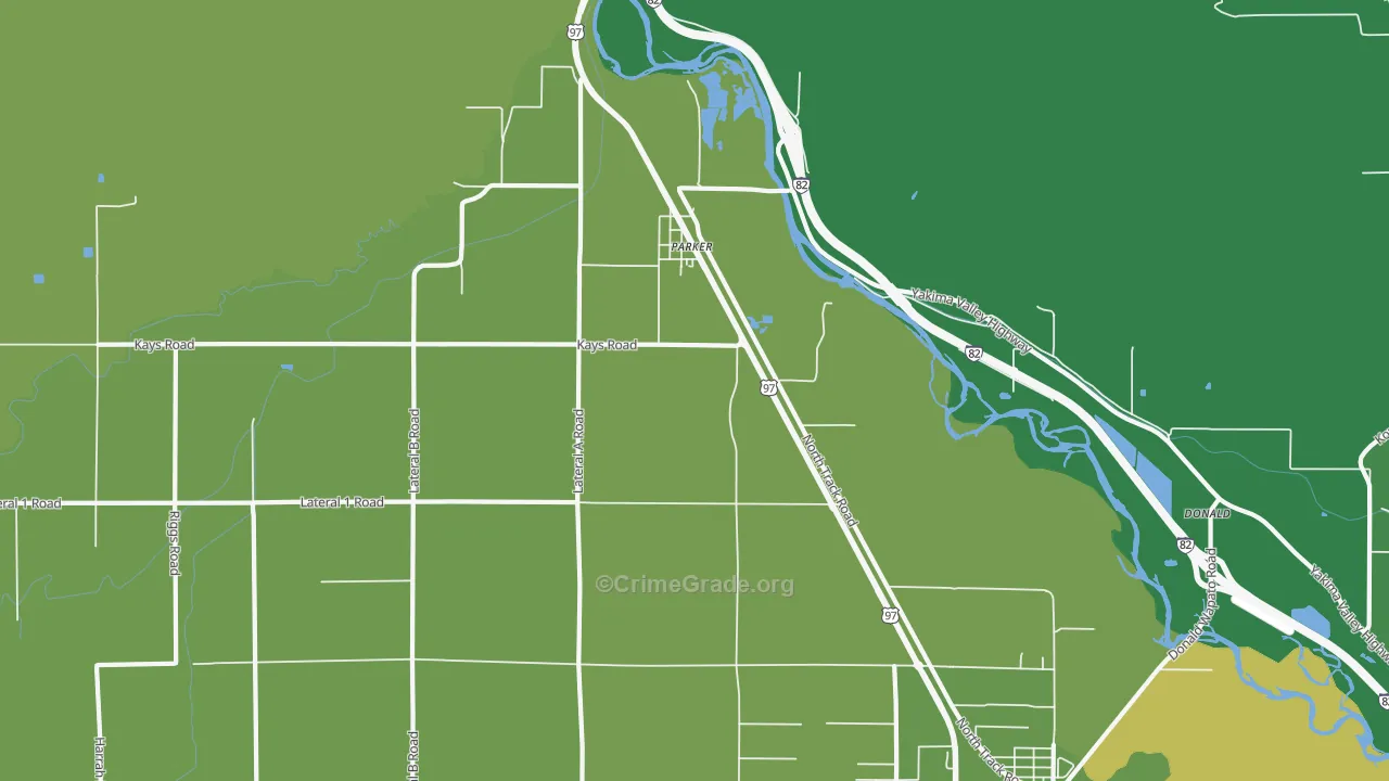 Parker, WA Map of Vehicle Theft Rates