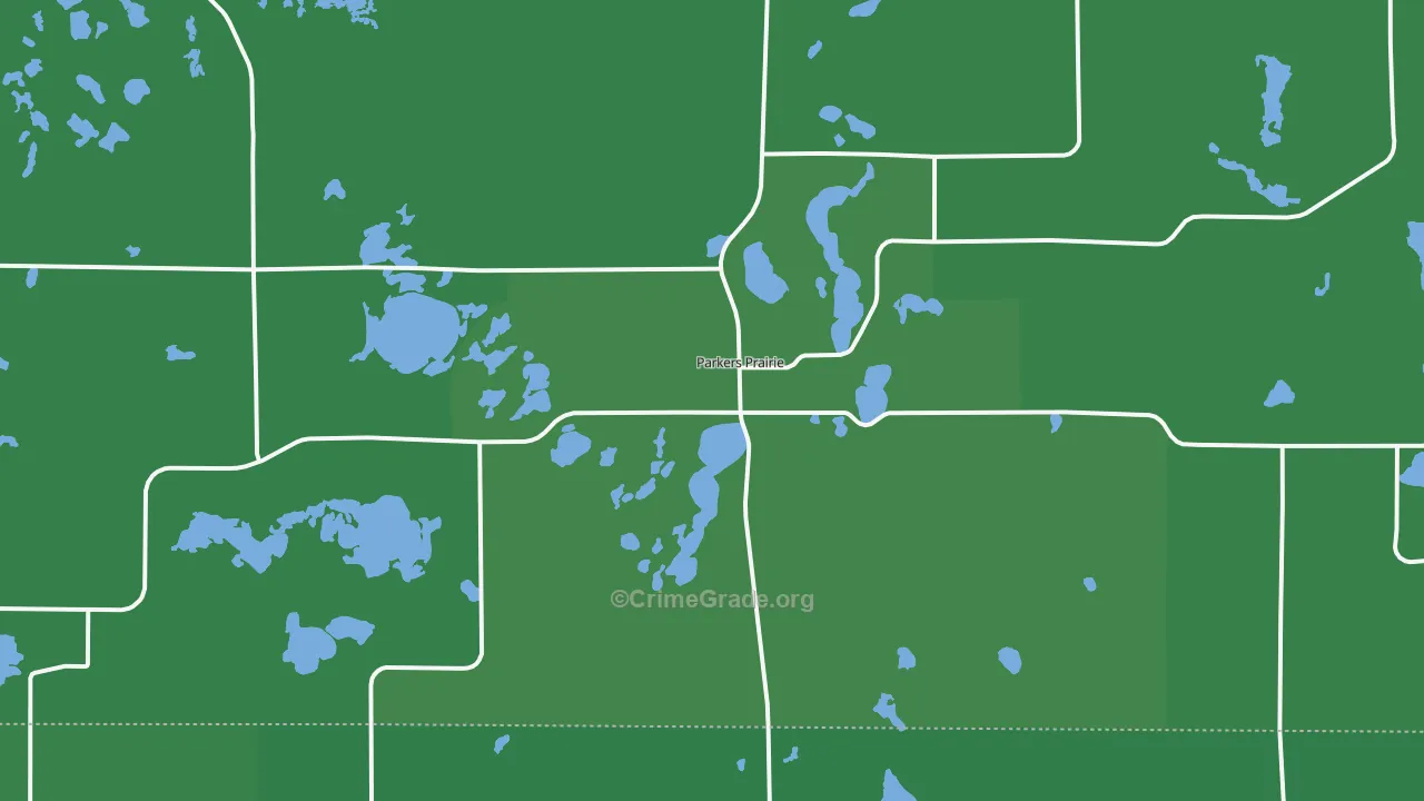 Parkers Prairie, MN Map of Vehicle Theft Rates