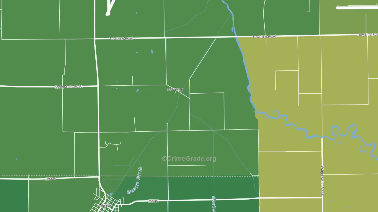 Parkland, IL Map of Vehicle Theft Rates
