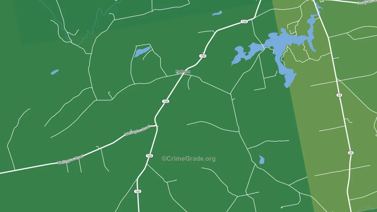 Parkman, ME Map of Vehicle Theft Rates
