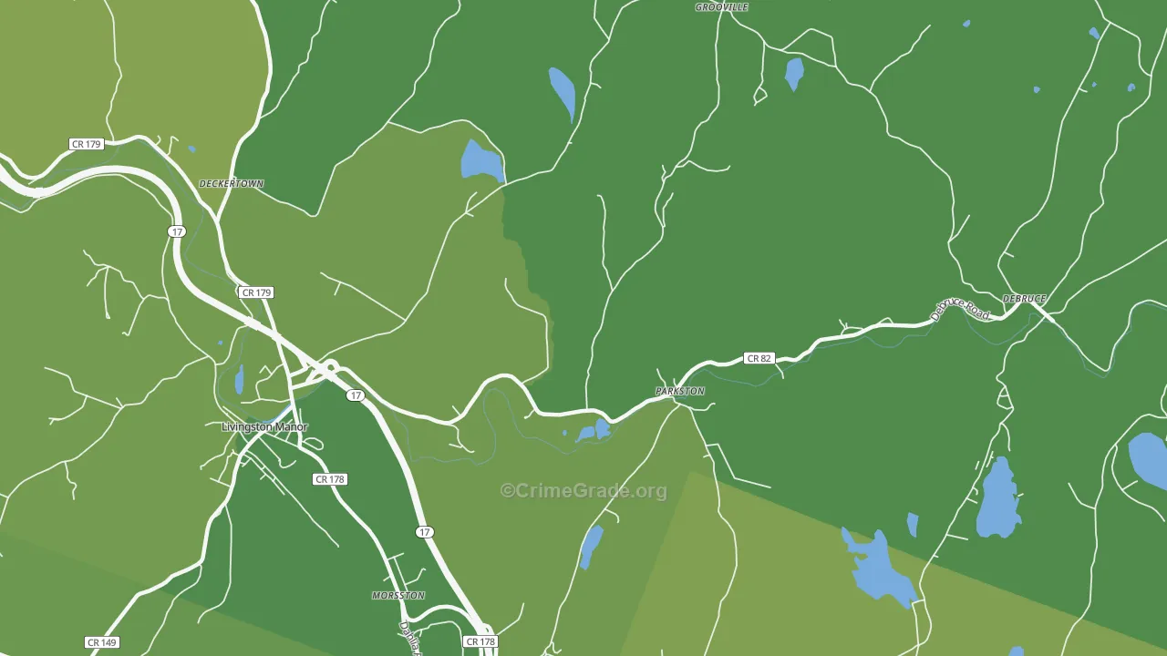 Parkston, NY Map of Vehicle Theft Rates
