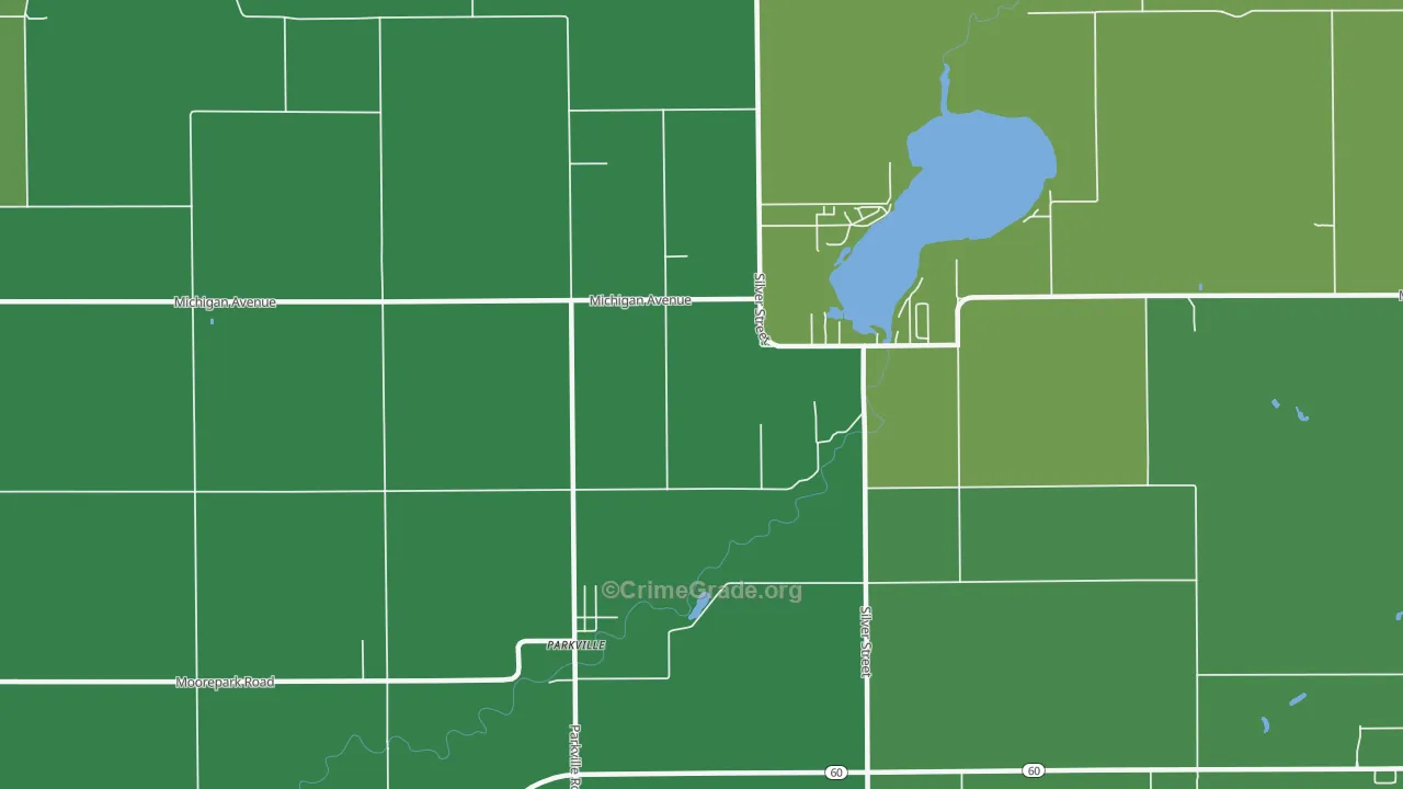 Parkville, MI Map of Vehicle Theft Rates