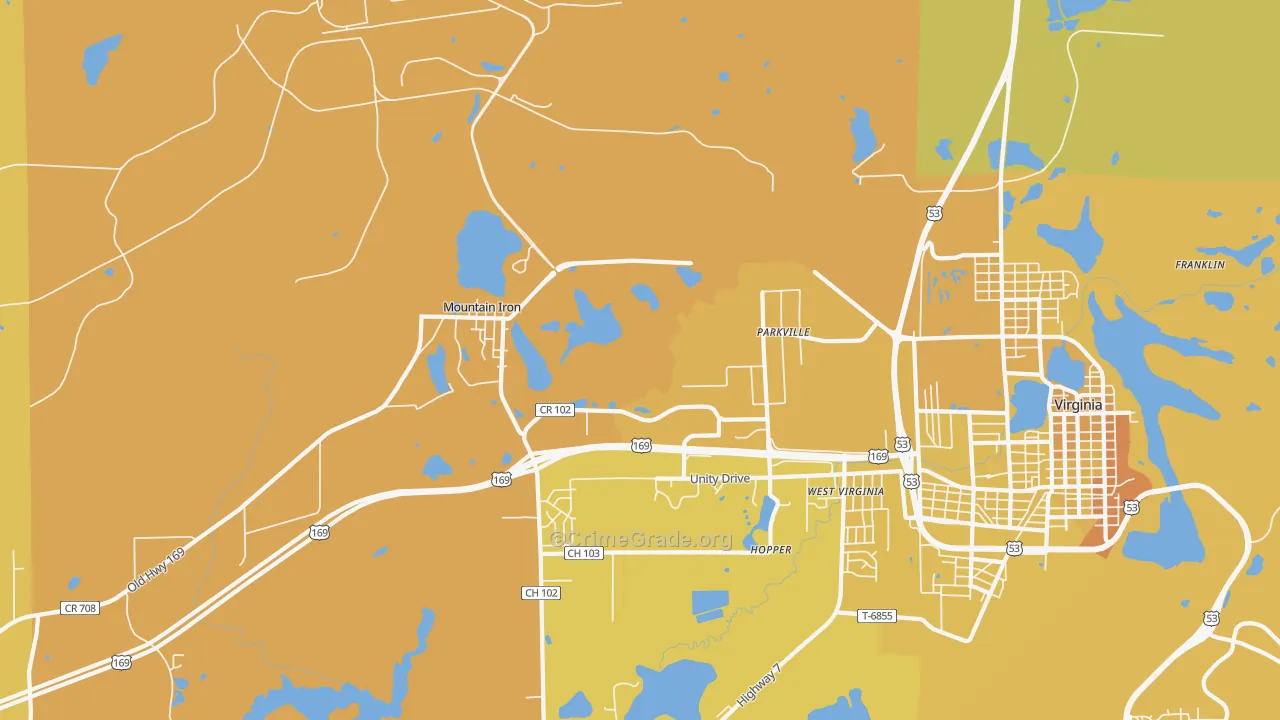 Parkville, MN Map of Vehicle Theft Rates