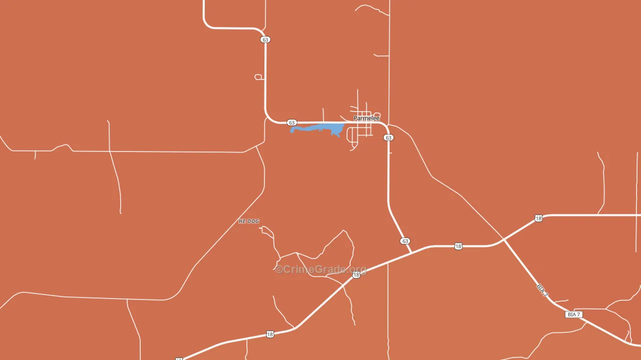 Parmelee, SD Map of Vehicle Theft Rates