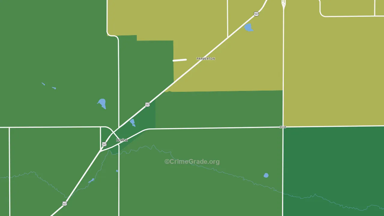 Parmer County, TX Map of Vehicle Theft Rates