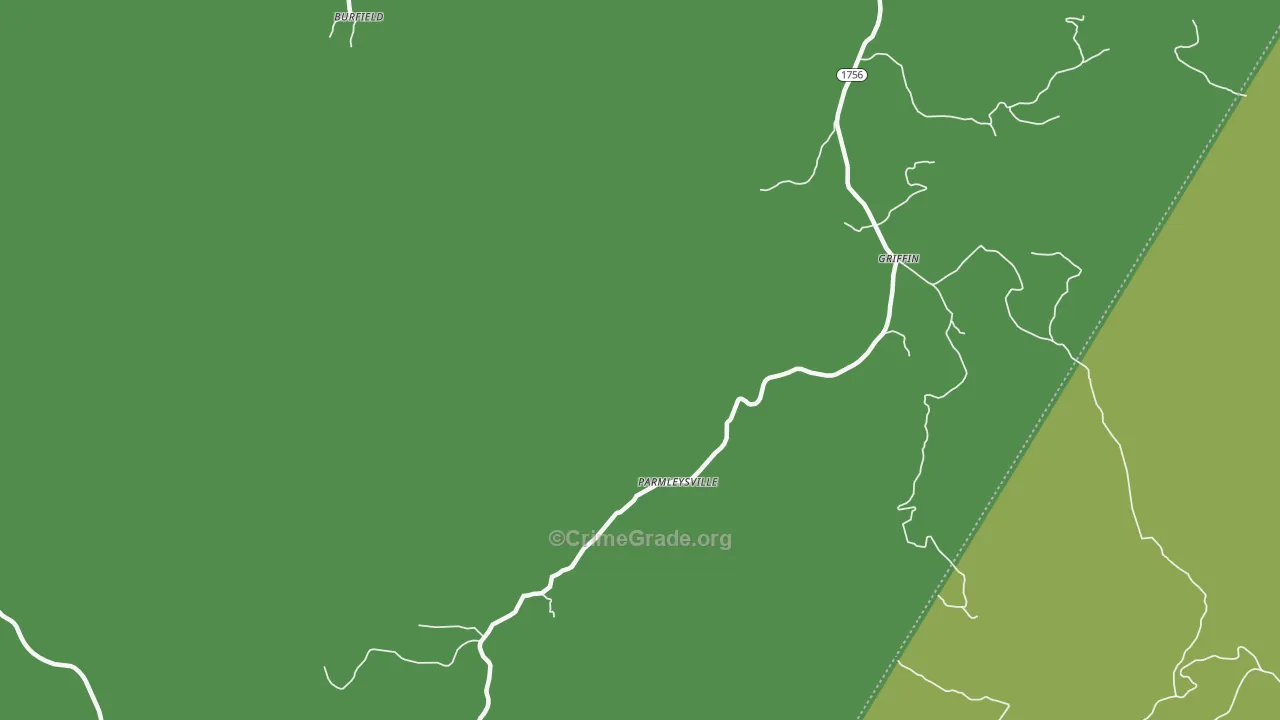 Parmleysville, KY Map of Vehicle Theft Rates