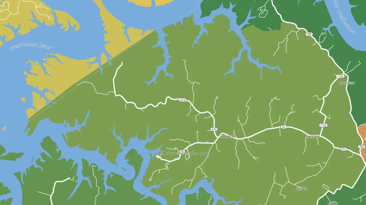 Parnell, KY Map of Vehicle Theft Rates