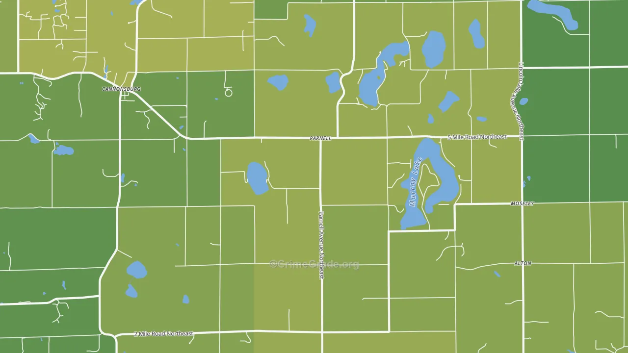 Parnell, MI Map of Vehicle Theft Rates