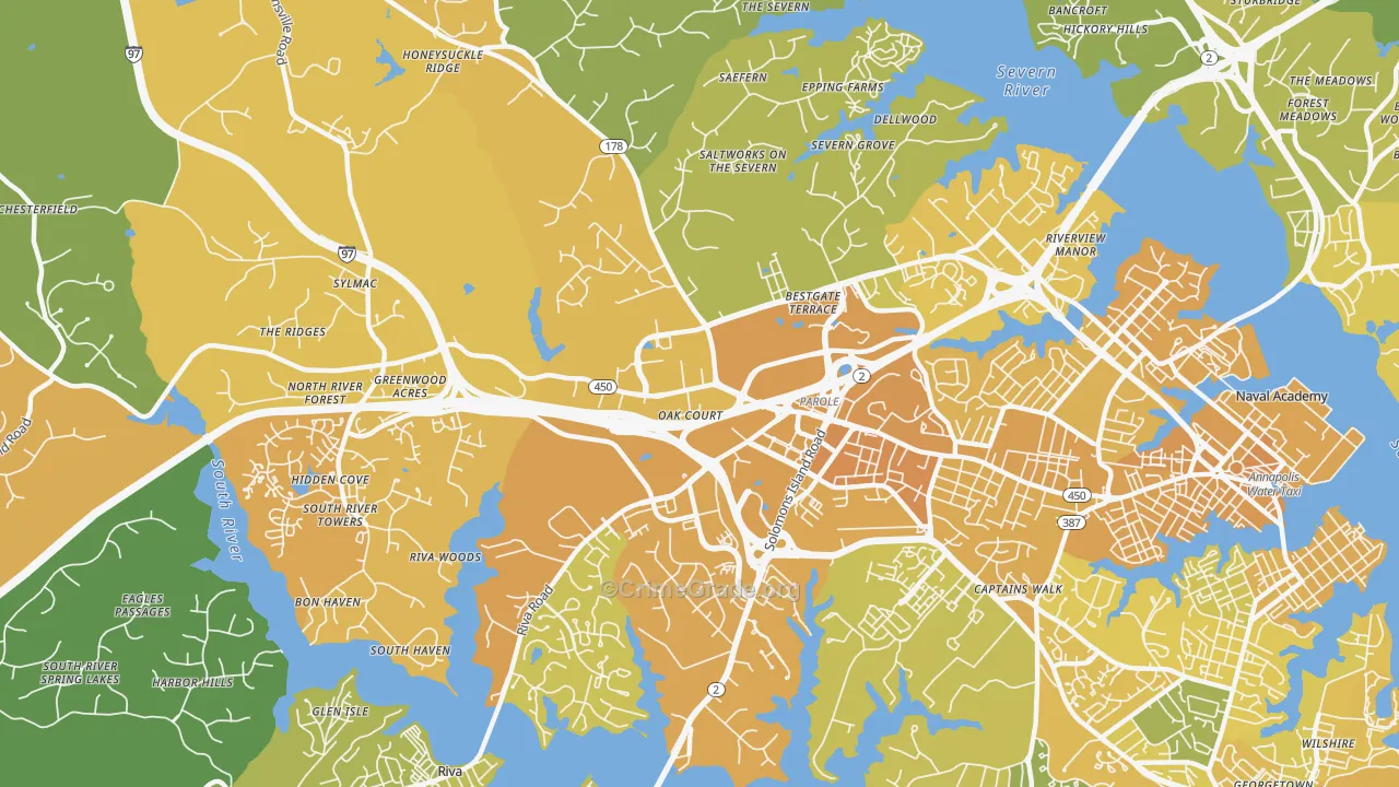 Parole, MD Map of Vehicle Theft Rates