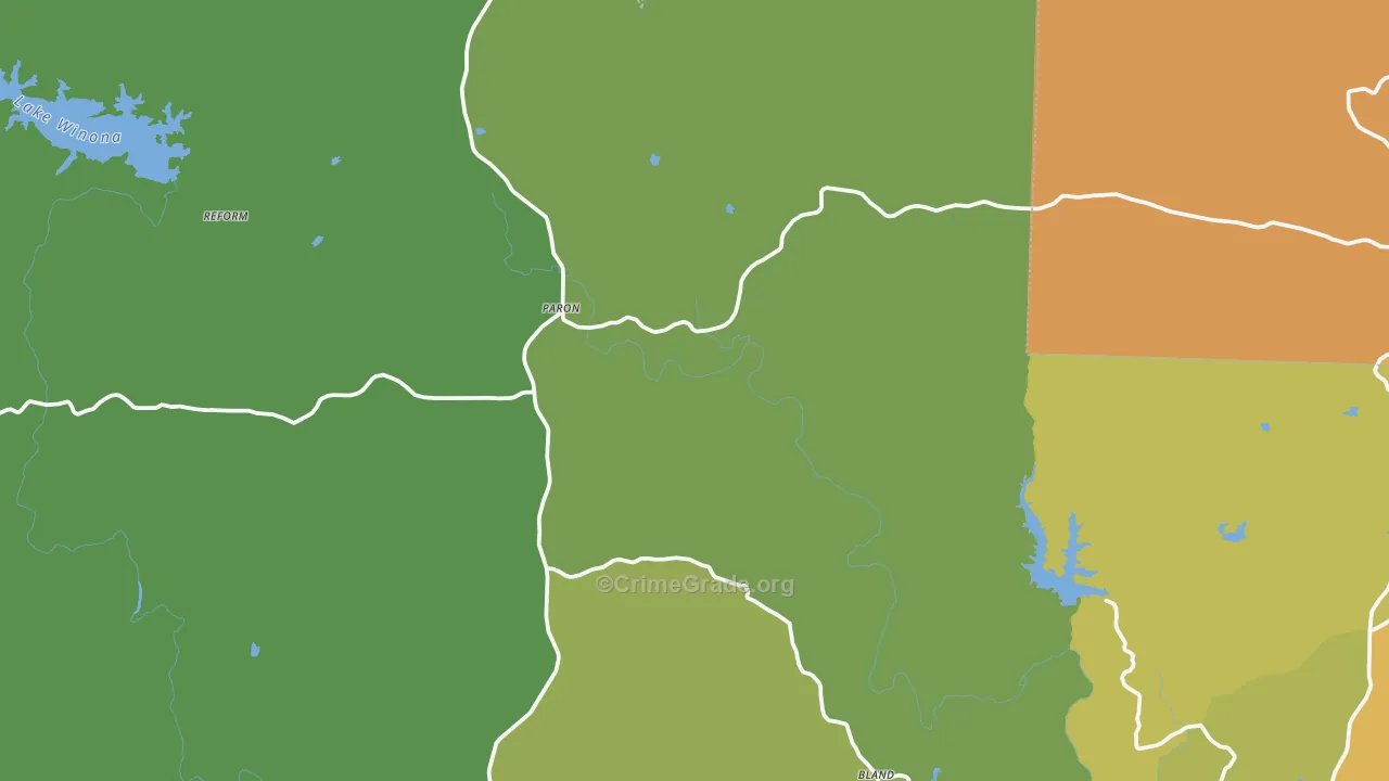 Paron, AR Map of Vehicle Theft Rates