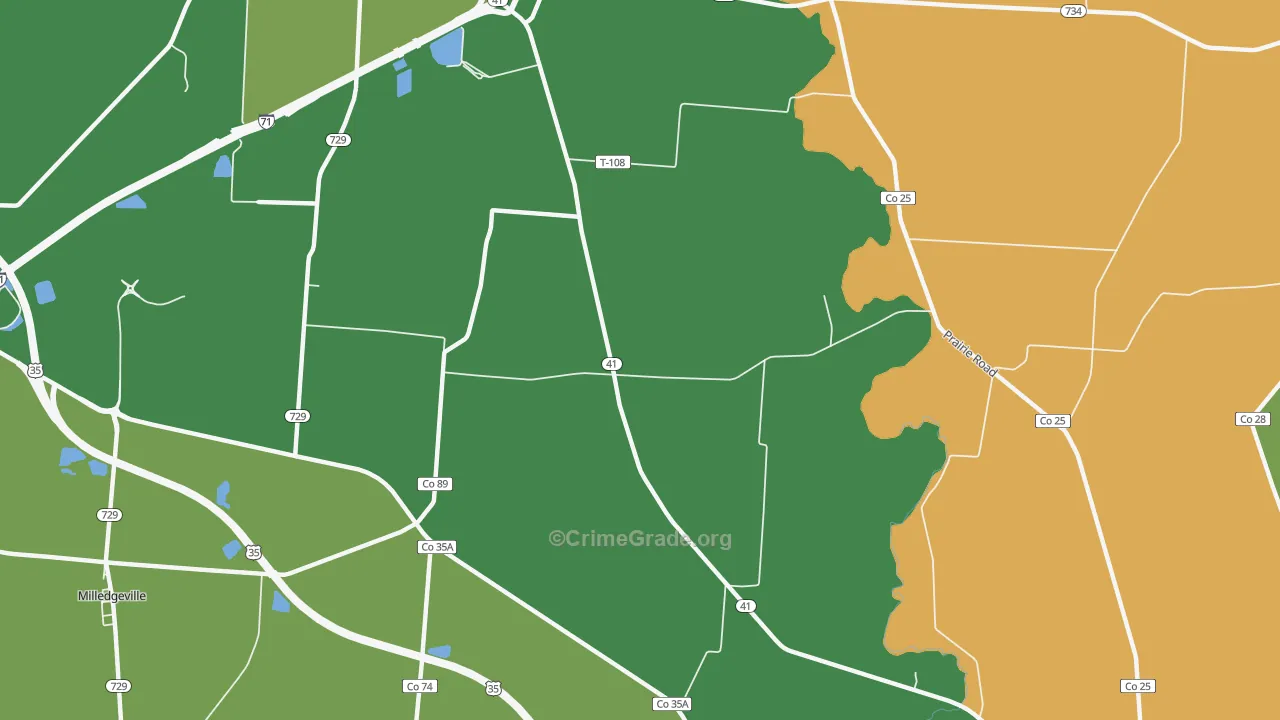 Parrott, OH Map of Vehicle Theft Rates