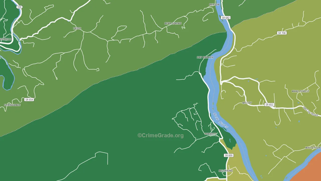 Parrott, VA Map of Vehicle Theft Rates