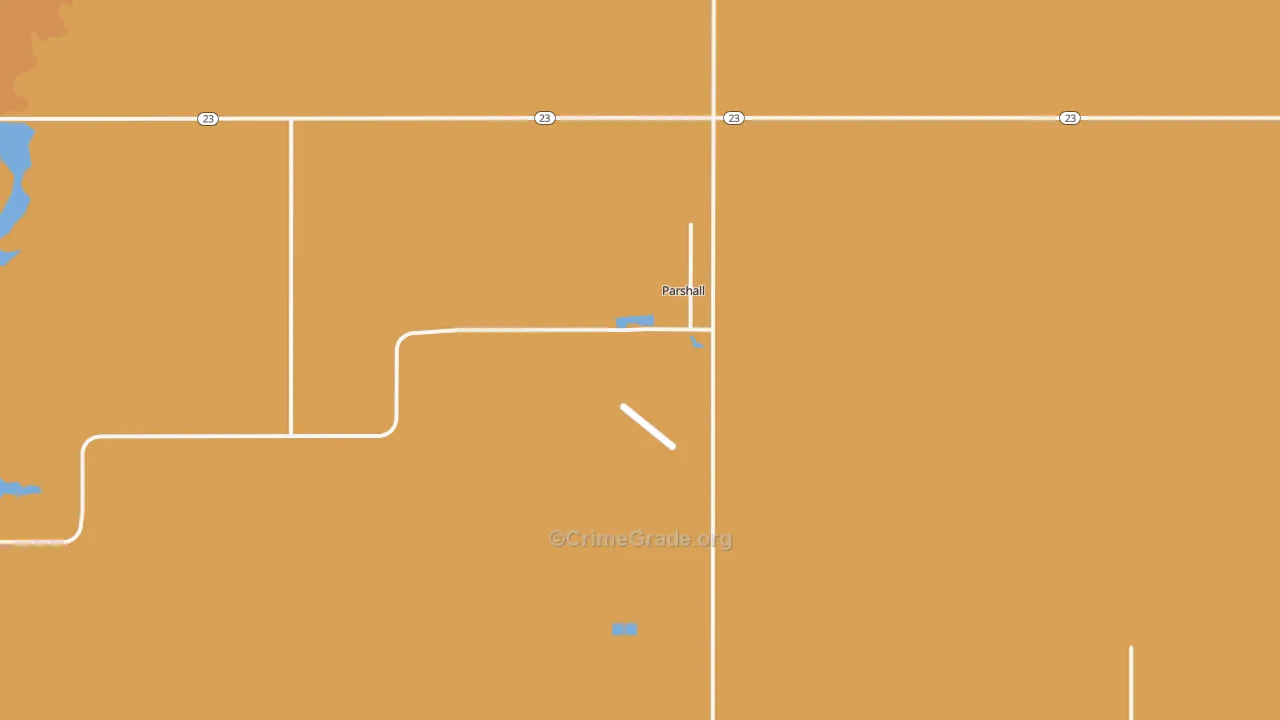 Parshall, ND Map of Vehicle Theft Rates