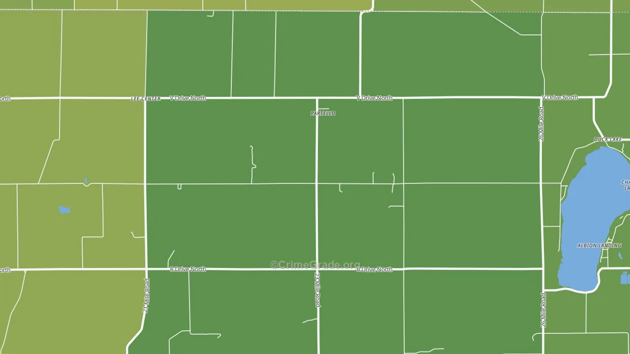 Partello, MI Map of Vehicle Theft Rates