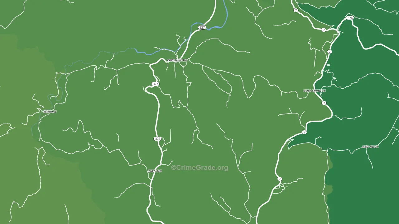 Parthenon, AR Map of Vehicle Theft Rates