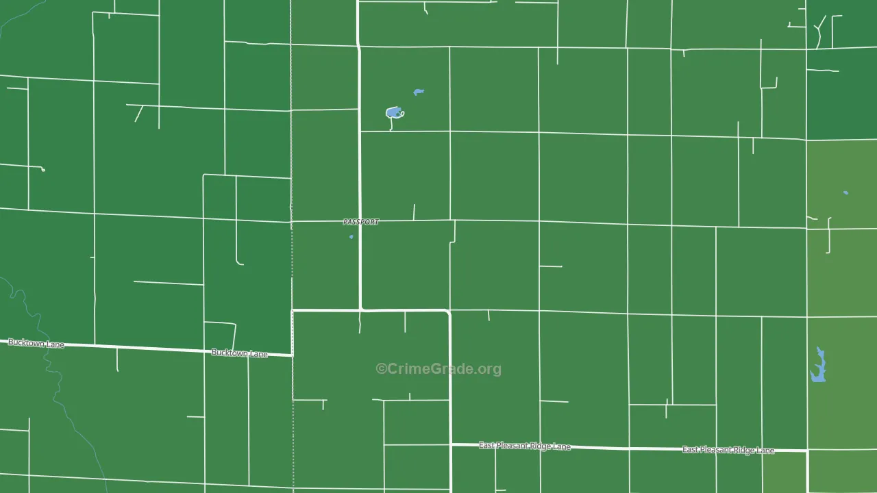 Passport, IL Map of Vehicle Theft Rates