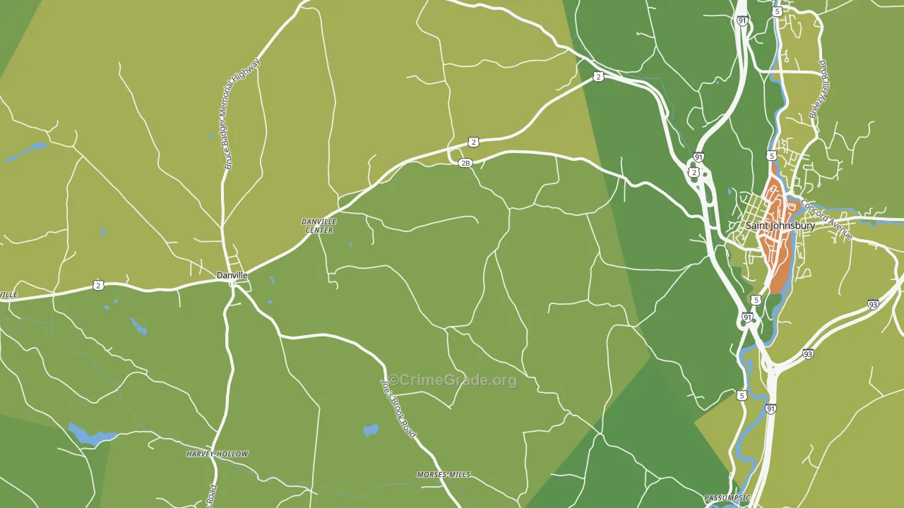 Passumpsic, VT Map of Vehicle Theft Rates