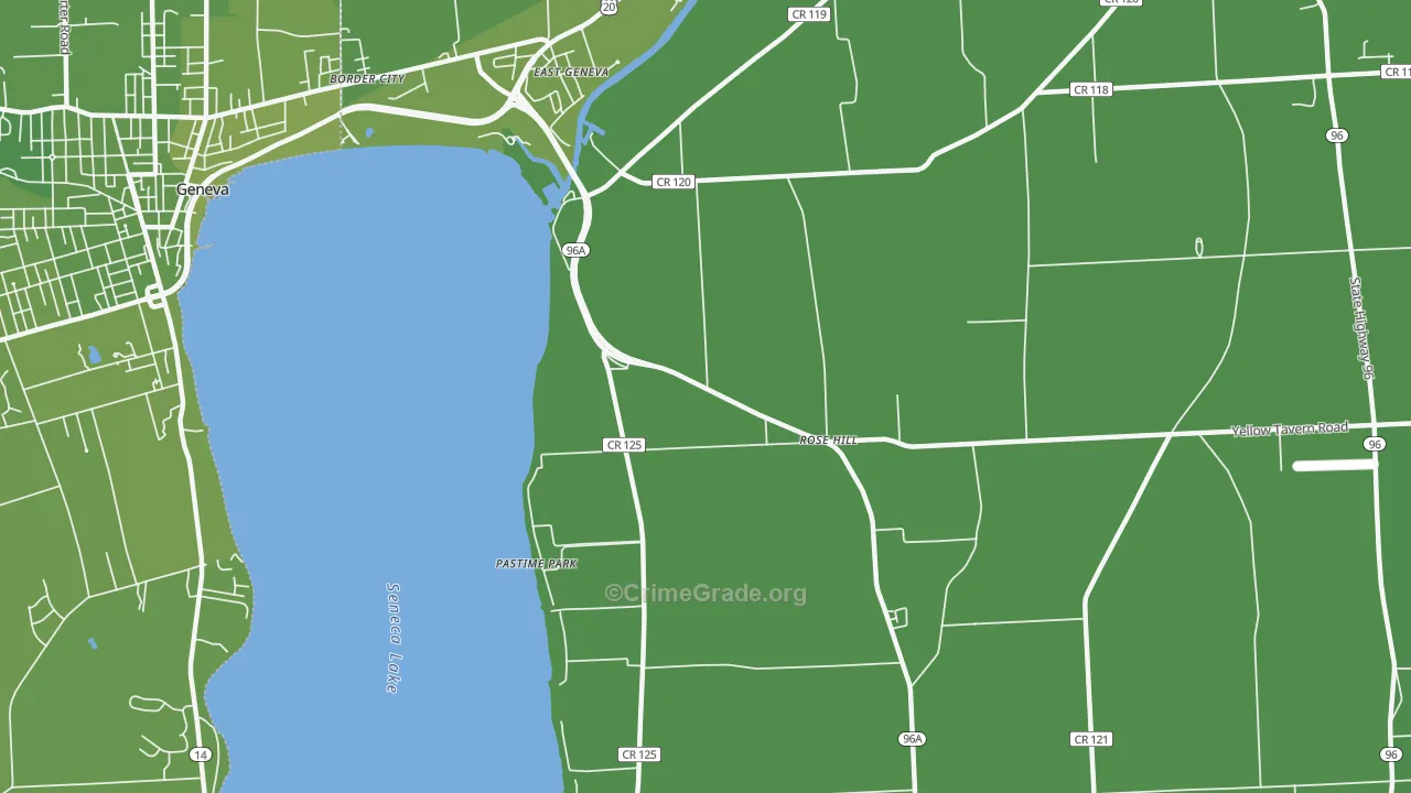 Pastime Park, NY Map of Vehicle Theft Rates