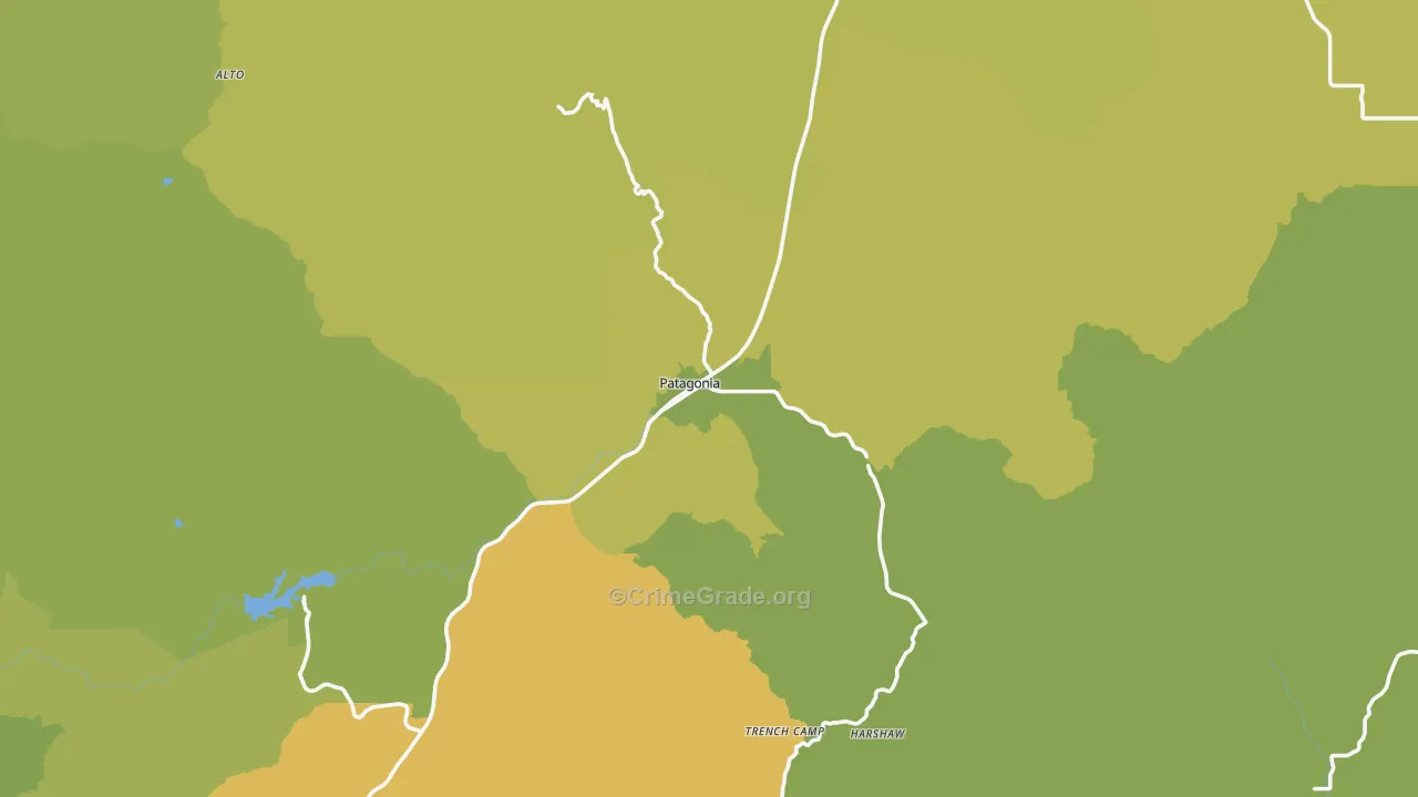 Patagonia, AZ Map of Vehicle Theft Rates