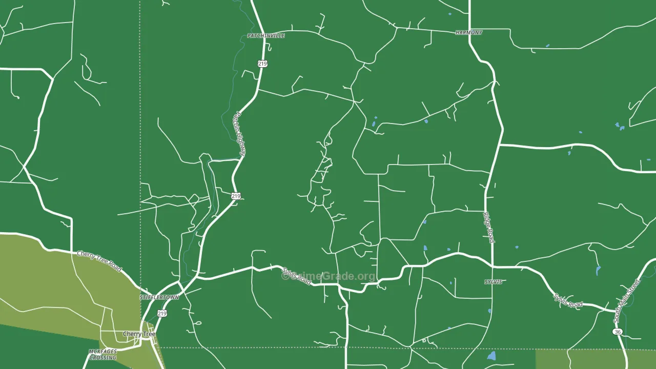 Patchinville, PA Map of Vehicle Theft Rates