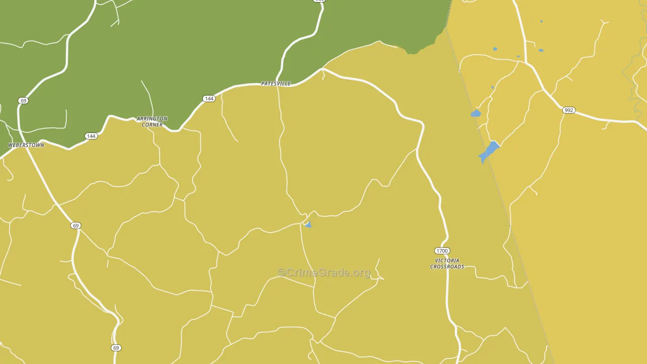 Patesville, KY Map of Vehicle Theft Rates
