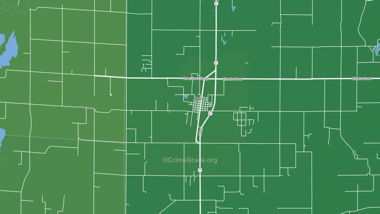 Patoka, IL Map of Vehicle Theft Rates