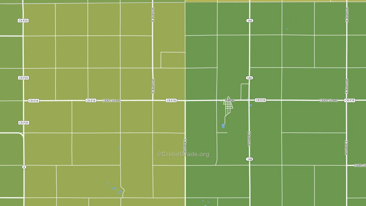 Paton, IA Map of Vehicle Theft Rates