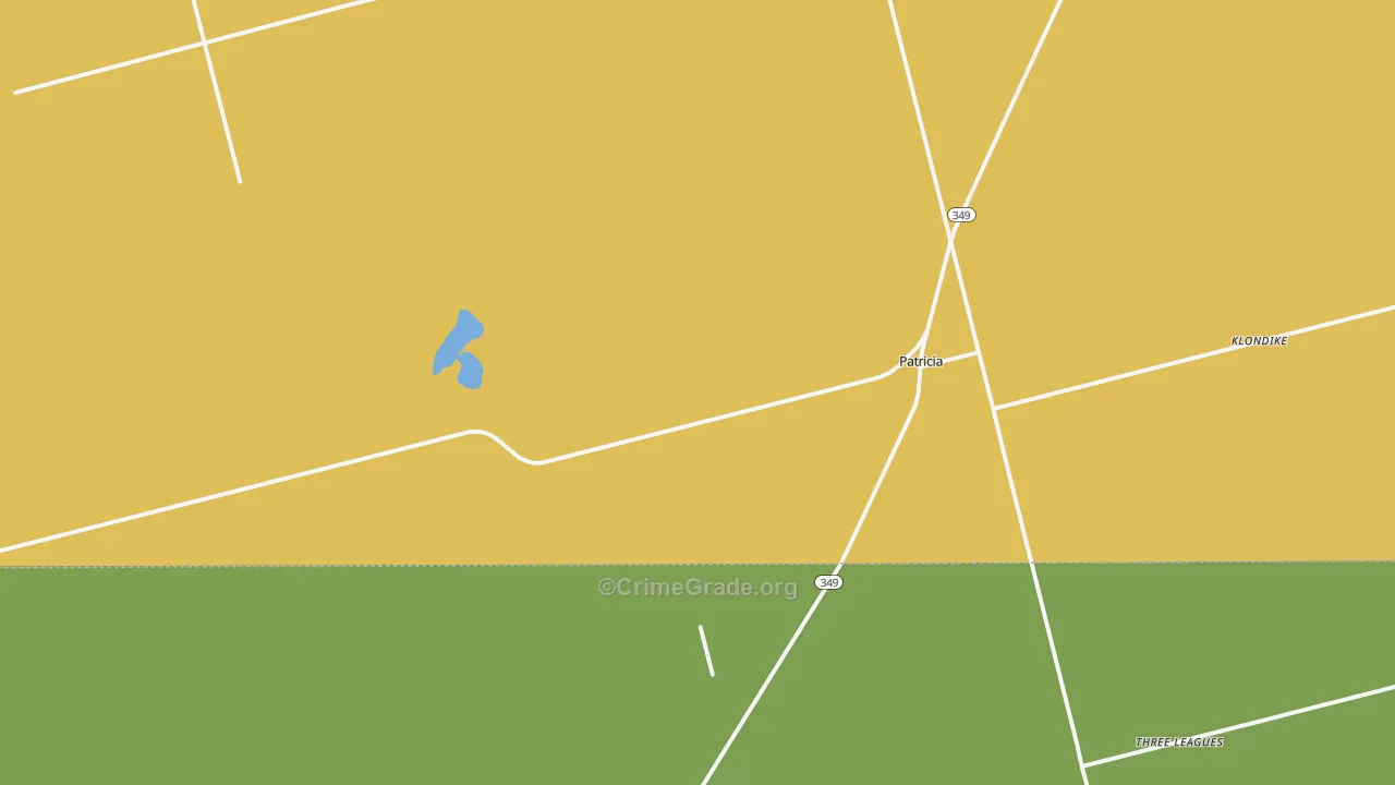 Patricia, TX Map of Vehicle Theft Rates