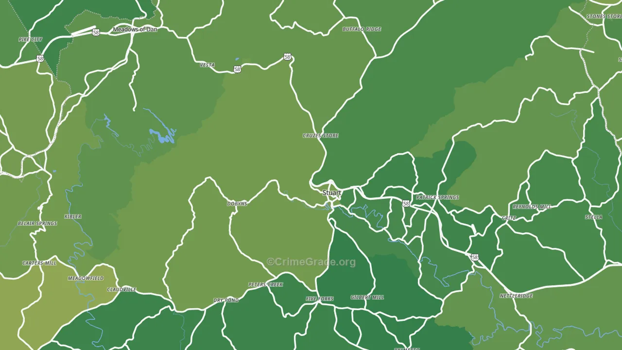 Patrick County, VA Map of Vehicle Theft Rates