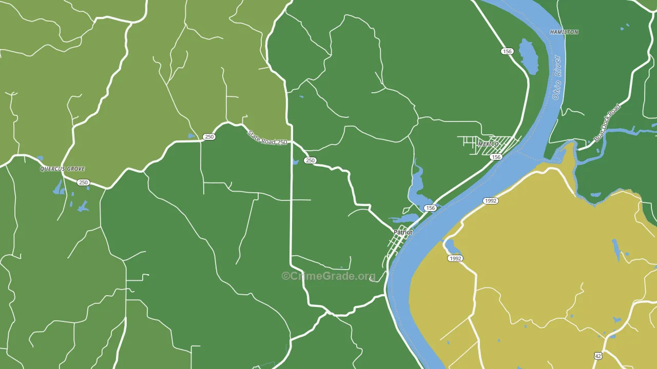 Patriot, IN Map of Vehicle Theft Rates