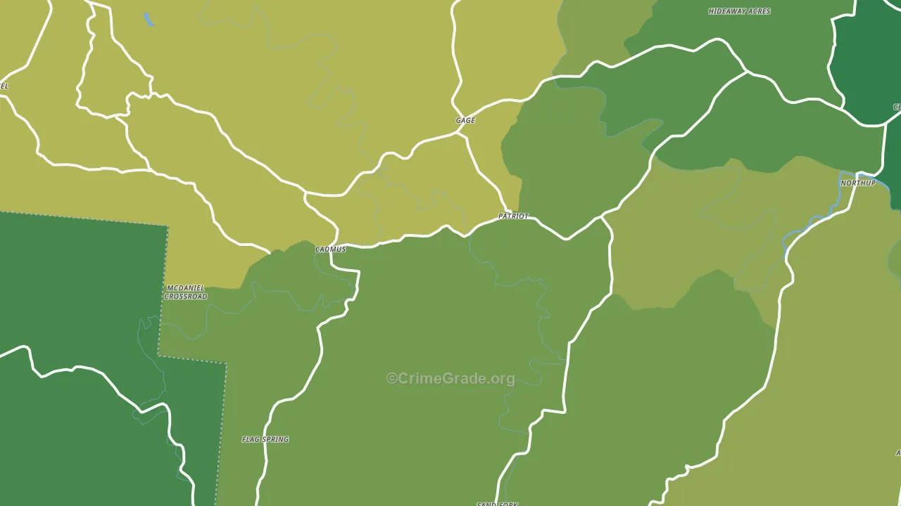 Patriot, OH Map of Vehicle Theft Rates