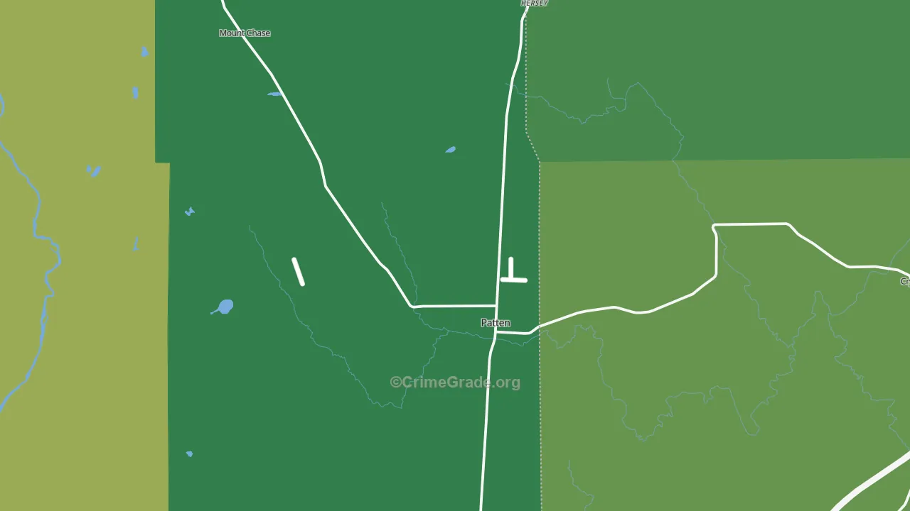 Patten, ME Map of Vehicle Theft Rates
