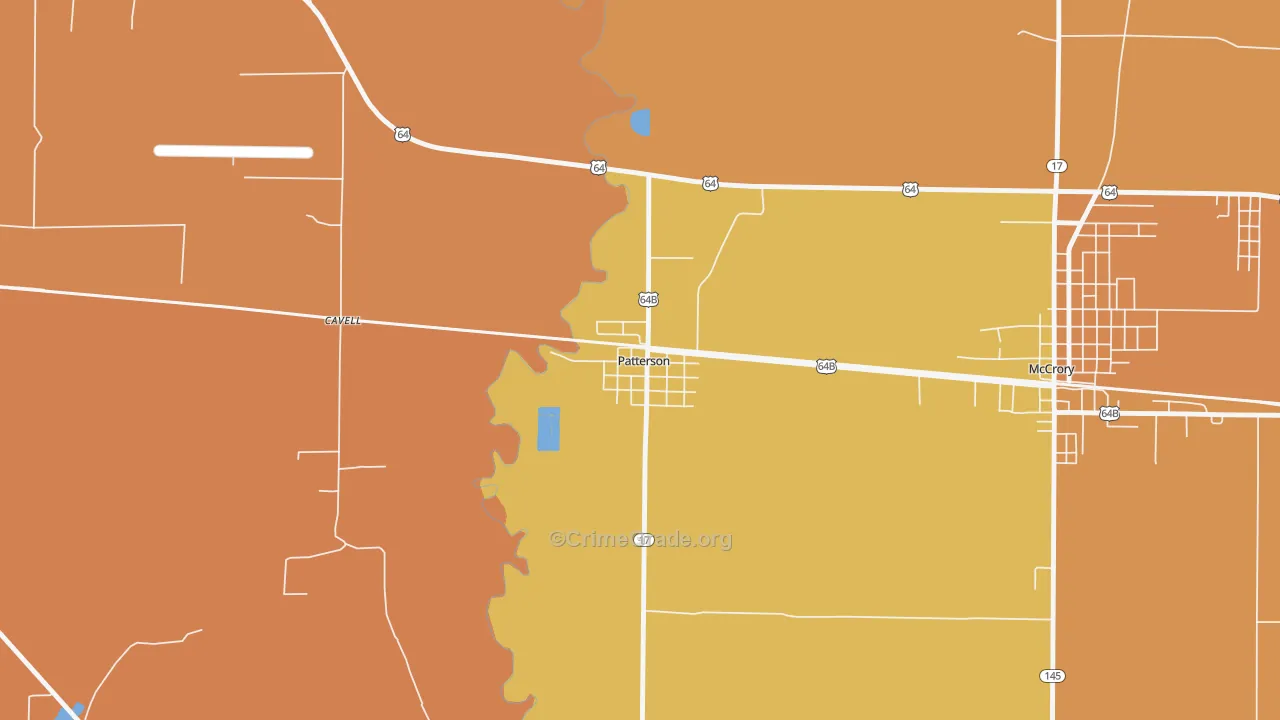 Patterson, AR Map of Vehicle Theft Rates